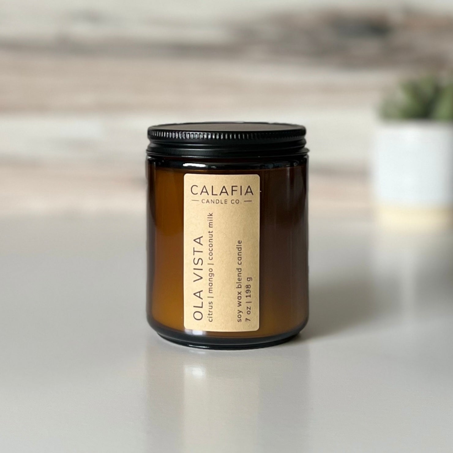 Ola Vista scented soy wax blend candle - citrus, mango, coconut milk