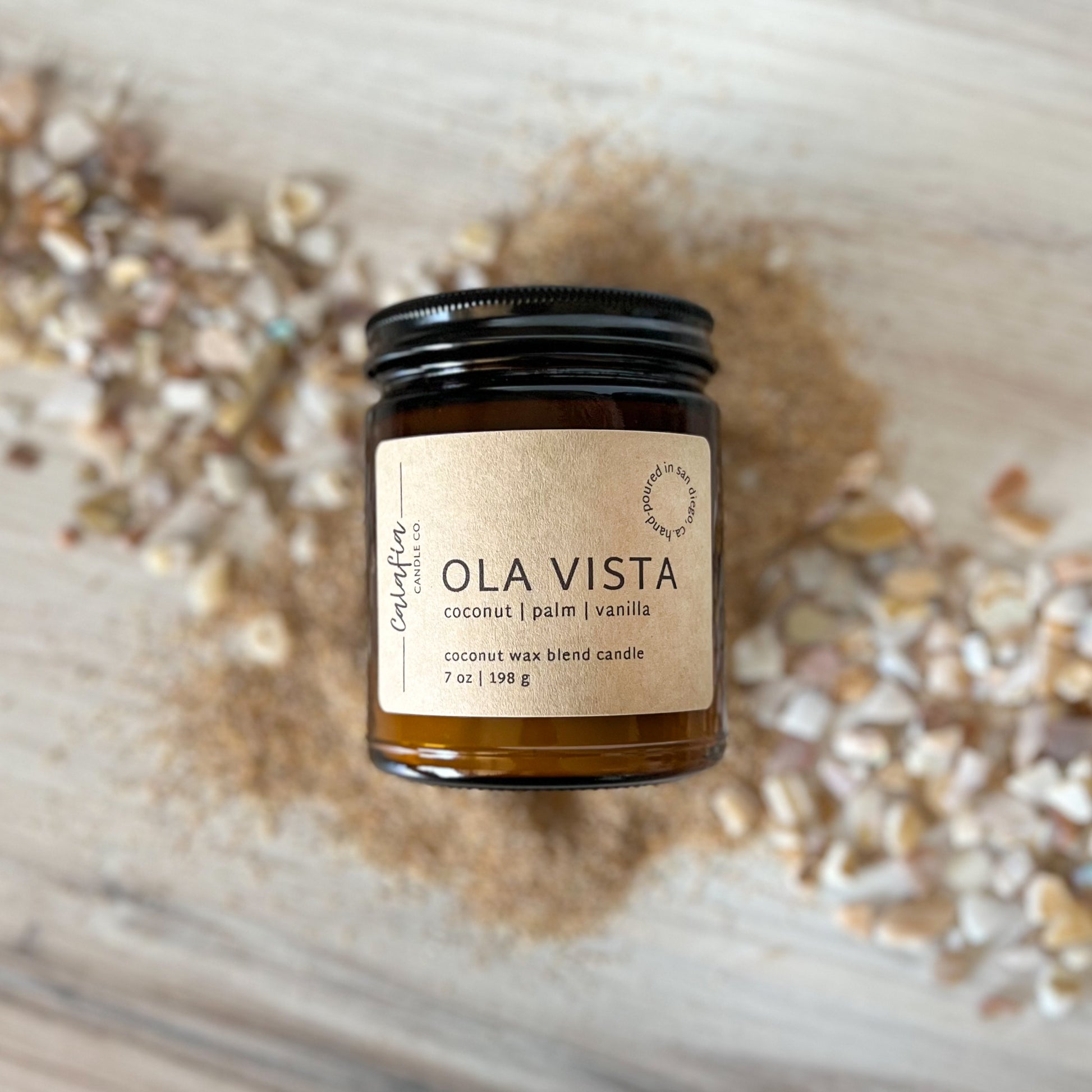 Ola Vista Candle, Coconut, Palm and Vanilla Scented Candle