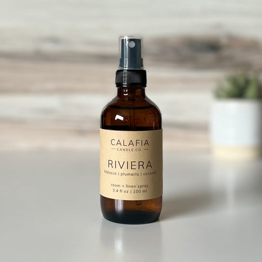 Riviera scented room + linen spray - hibiscus, plumeria, coconut