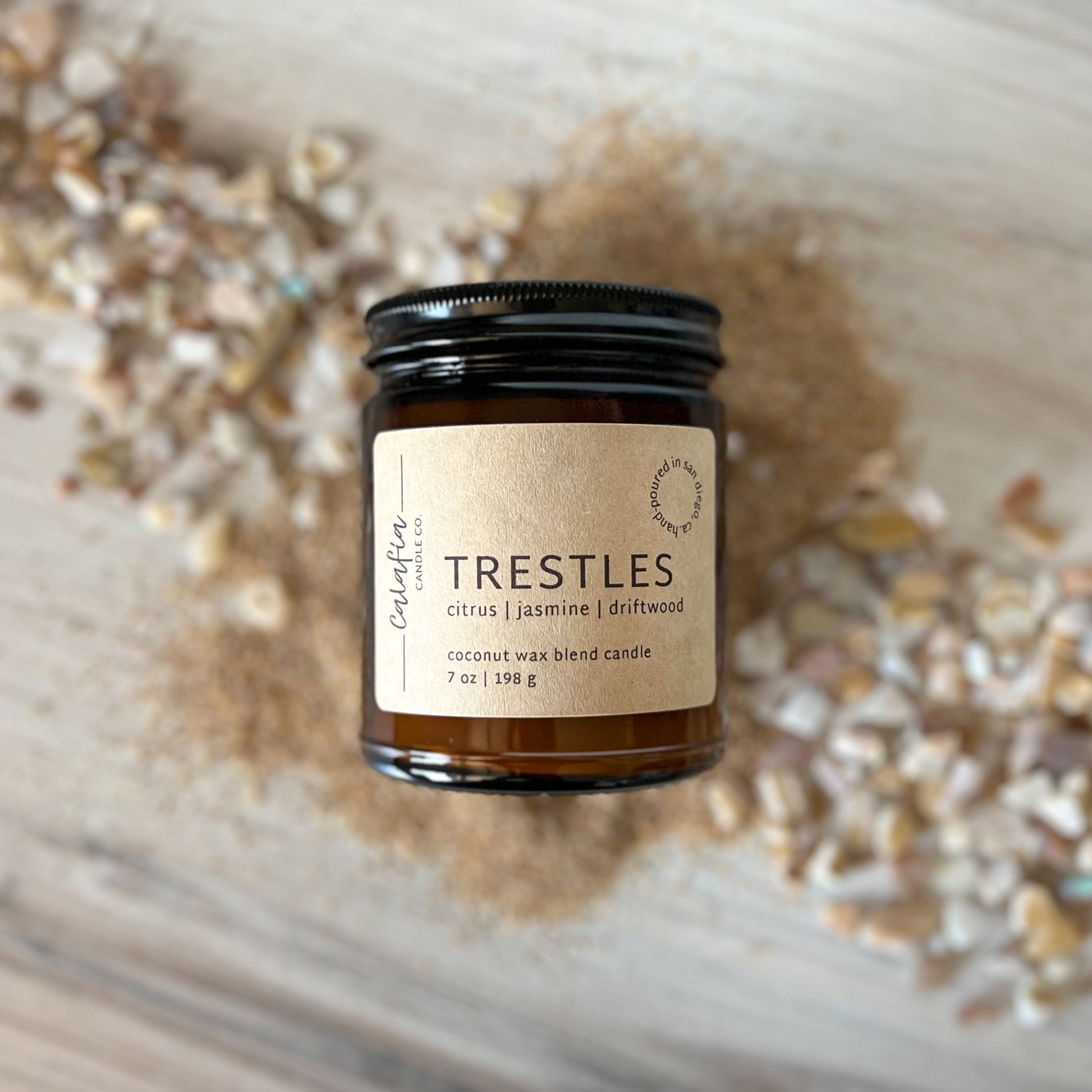 Trestles Candle, Citrus, Jasmine, and Driftwood Scented Candle