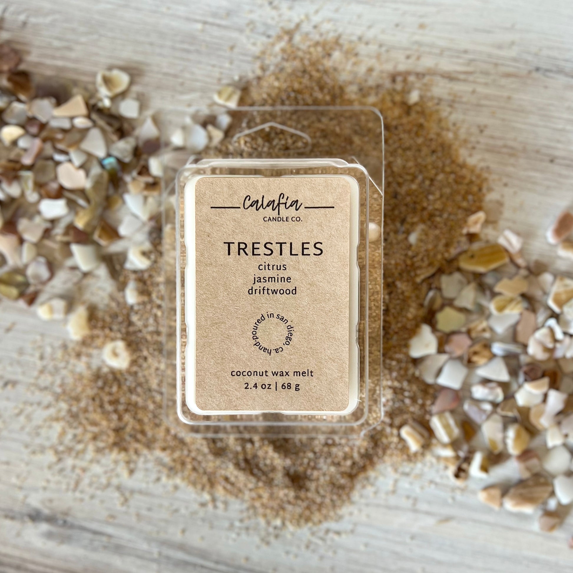 Trestles Wax Melt, Citrus, Jasmine and Driftwood Scented Wax Melt